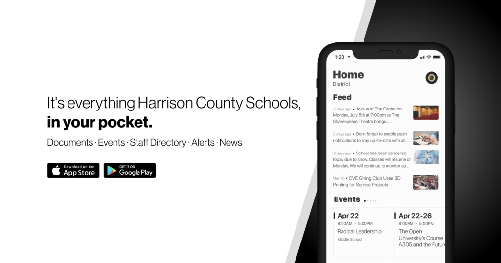 Harrison County Schools App Marketing Image