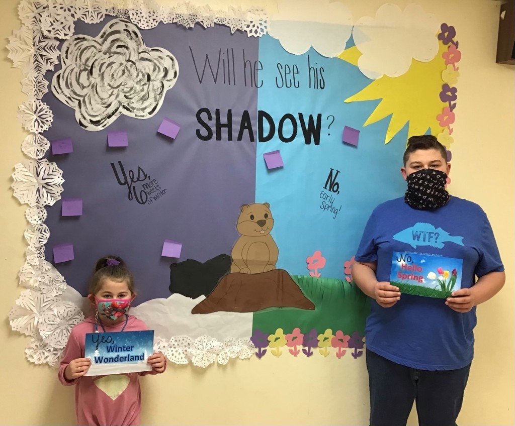Will he see his shadow picture with students