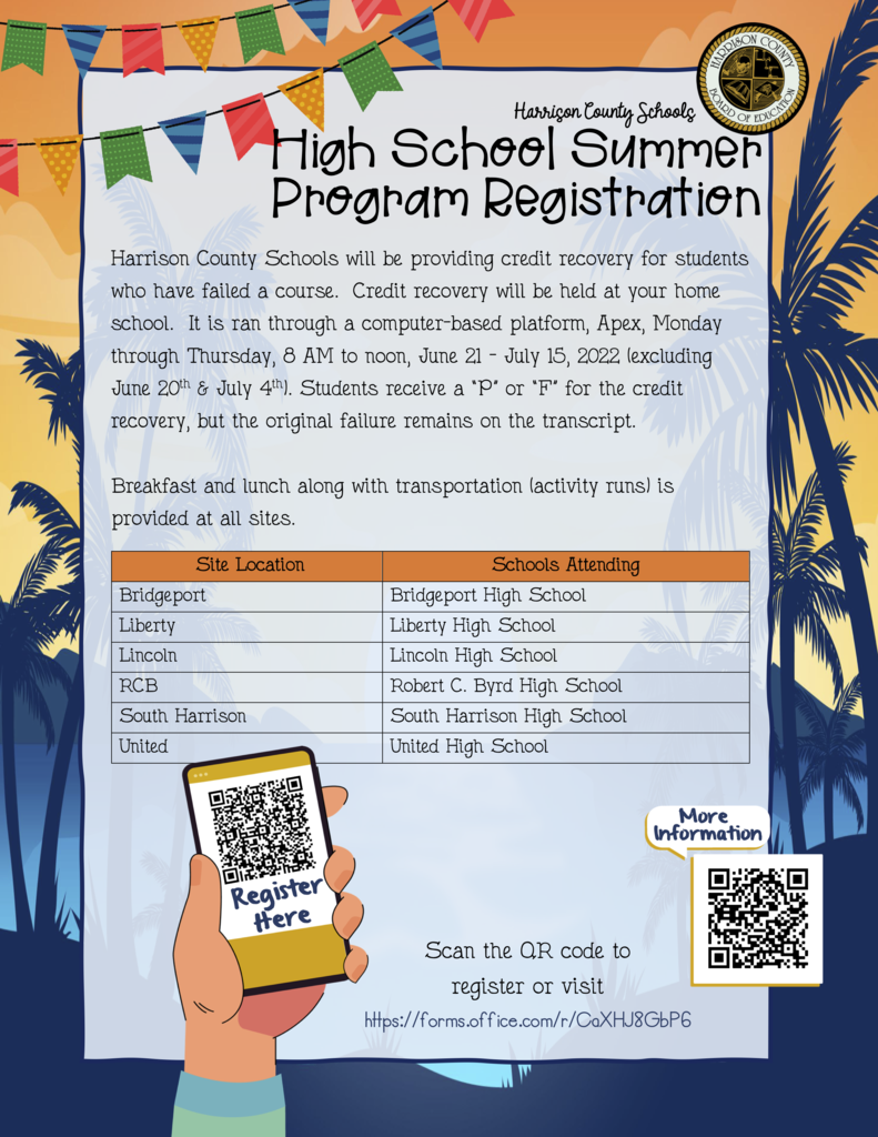 High School Summer Program Registration